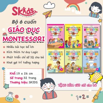 Bộ 6 Cuốn MONTESSORI Phương Pháp Giáo Dục Sớm Cho Trẻ Từ 0-6 tuổi Tặng Kèm Bút Chì - Hình ảnh 2