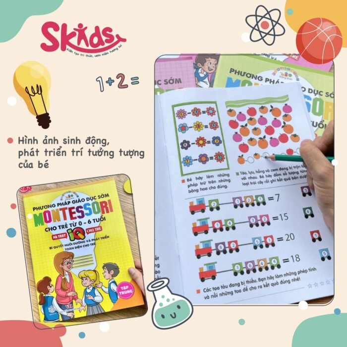 Bộ 6 Cuốn MONTESSORI Phương Pháp Giáo Dục Sớm Cho Trẻ Từ 0-6 tuổi Tặng Kèm Bút Chì - Hình ảnh 4
