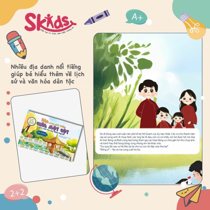 Bộ 10 cuốn truyện Hà Nội - Sài Gòn Du Kí Song Ngữ cho trẻ từ 4-12 tuổi phát triển kiến thức Lịch Sử - Hình ảnh 5