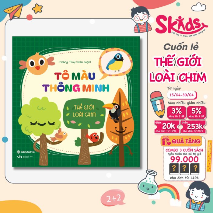 Sách - Tô màu thông minh từ 3-9 tuổi - THẾ GIỚI LOÀI CHIM