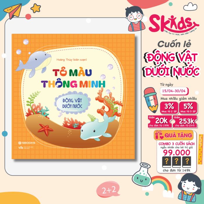 Sách - Tô màu thông minh từ 3-9 tuổi  - ĐỘNG VẬT HOANG DÃ