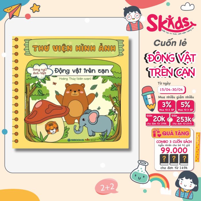Sách - Thư Viện Hình Ảnh  từ 0-6 tuổi - ĐỘNG VẬT TRÊN CẠN