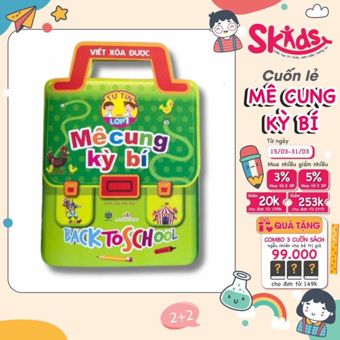 Sách - Tự Tin Vào Lớp 1 dành cho trẻ từ 3-9 tuổi - MÊ CUNG KÌ BÍ